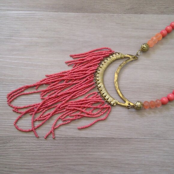 Coral Bohemian Necklace - Picture 4 of 7